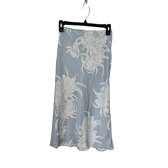 Aritiza Babaton satin slip midi skirt in colour cement bl/summer snow size 12 - Picture 4 of 9